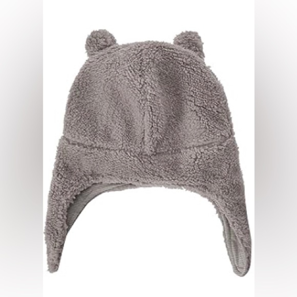 Cozy Gray Bear Ear Kids Hat